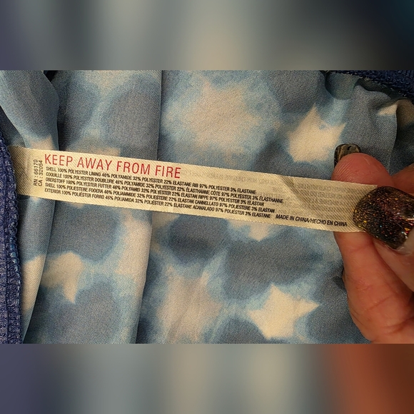 Free People Movement Blue Tie-Dye Cropped Bomber Jacket Size Small EUC - Picture 11 of 15